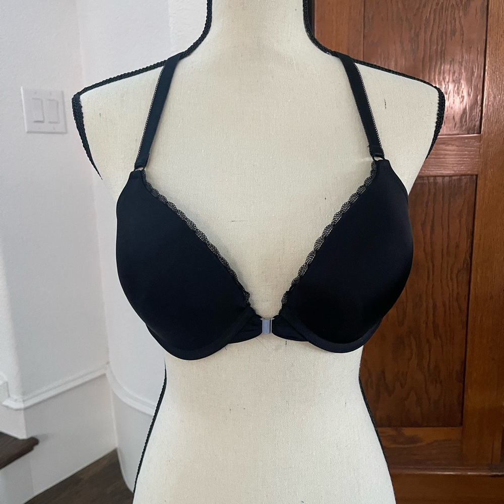 Black Adore Me Black Bra 38C NWOT Lace Semi-Padded